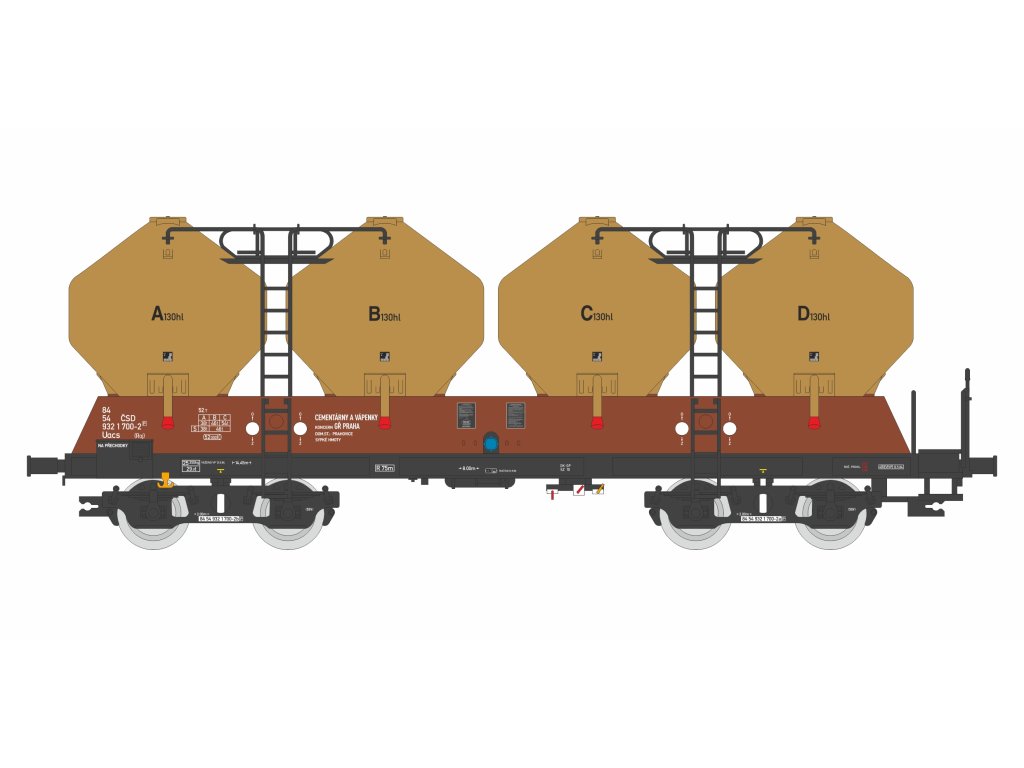 TT - Vůz na sypké hmoty Raj / ČSD Praha / typ Uacs - Igra model 96400000