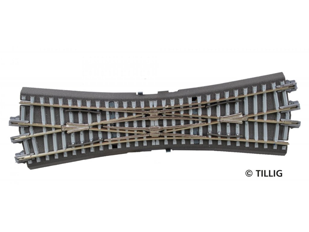 TT -  Výhybka křížová dvojitá 166 mm/15° ruční / štěrkovým ložem - Tillig 83792