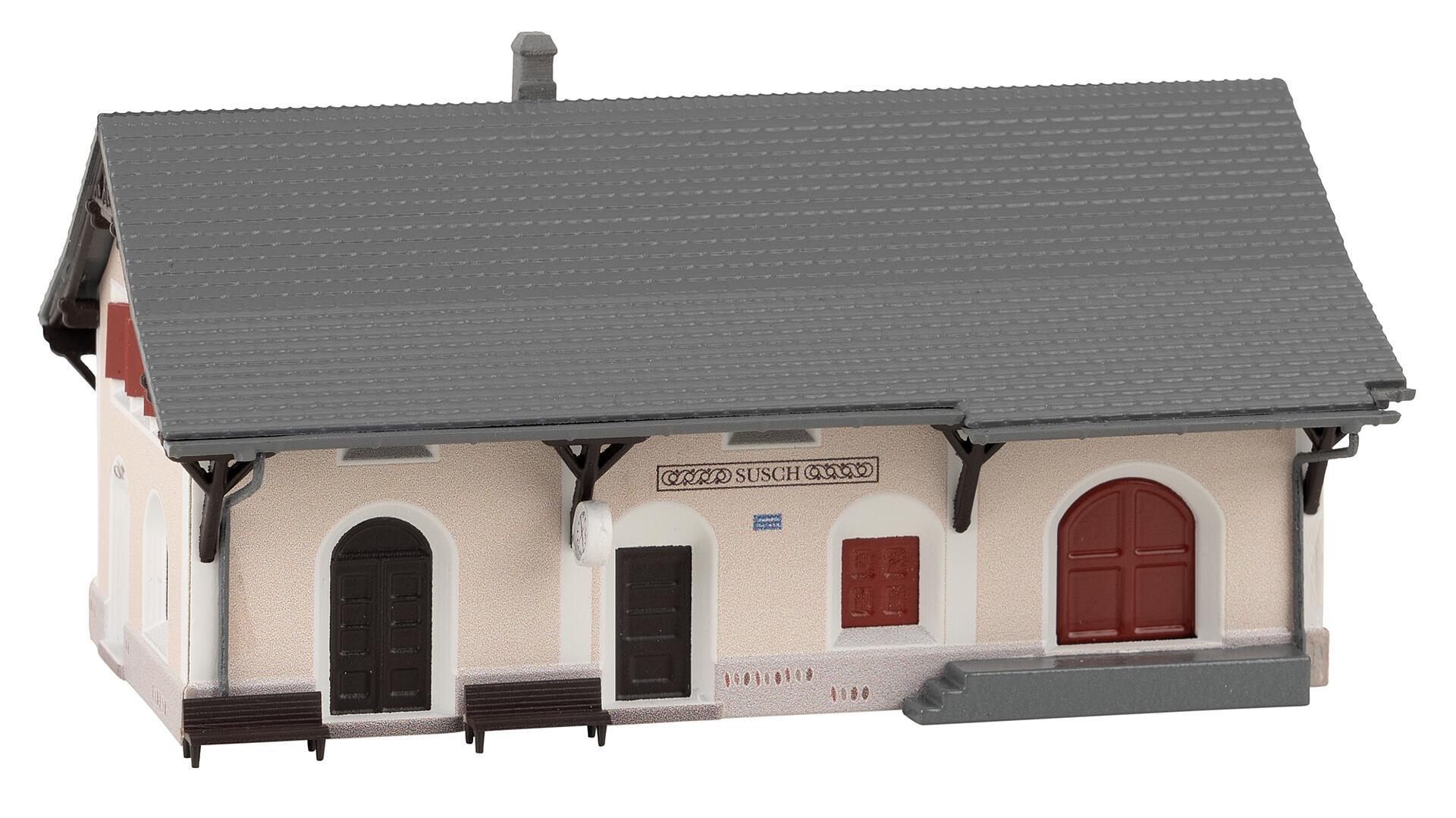 Maquette Train Miniature Faller Kit Maquette Faller 212126 - Gare De Passage Avec Quai Couvert, échelle Modélisme, Multicolore Gare De Passage Détaillée