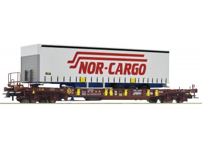 H0 - Kontejnerový vůz T3 - Sdgmns33 Nor-Cargo - Roco 76222