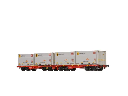 H0 - Plošinový vůz / typ Sggmmrrs / ložené chladícími boxy - Brawa 51137