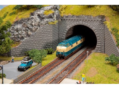 H0 - Portál tunelu dvoukolejný / provoz trolejového vedení - Faller 120578
