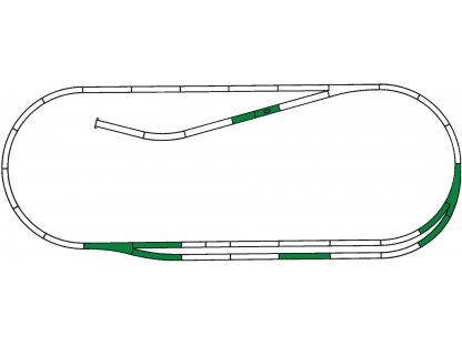 H0 - Rozšiřující kolejový set C - Roco line s podložím - Roco 42011