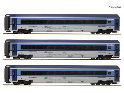 H0 - Set 3 ks rychlíkový vozů Railjet / DCC osvětlení - Roco 74068