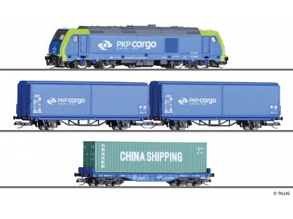 TT - Analogový vlak s lokomotivou TRAXX PKP Cargo - Tillig 01400