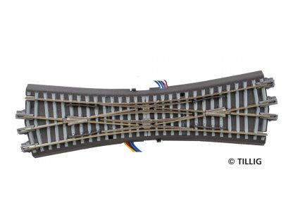 TT -  Výhybka křížová dvojitá 166 mm/15° elektrická / štěrkovým ložem - Tillig 83790
