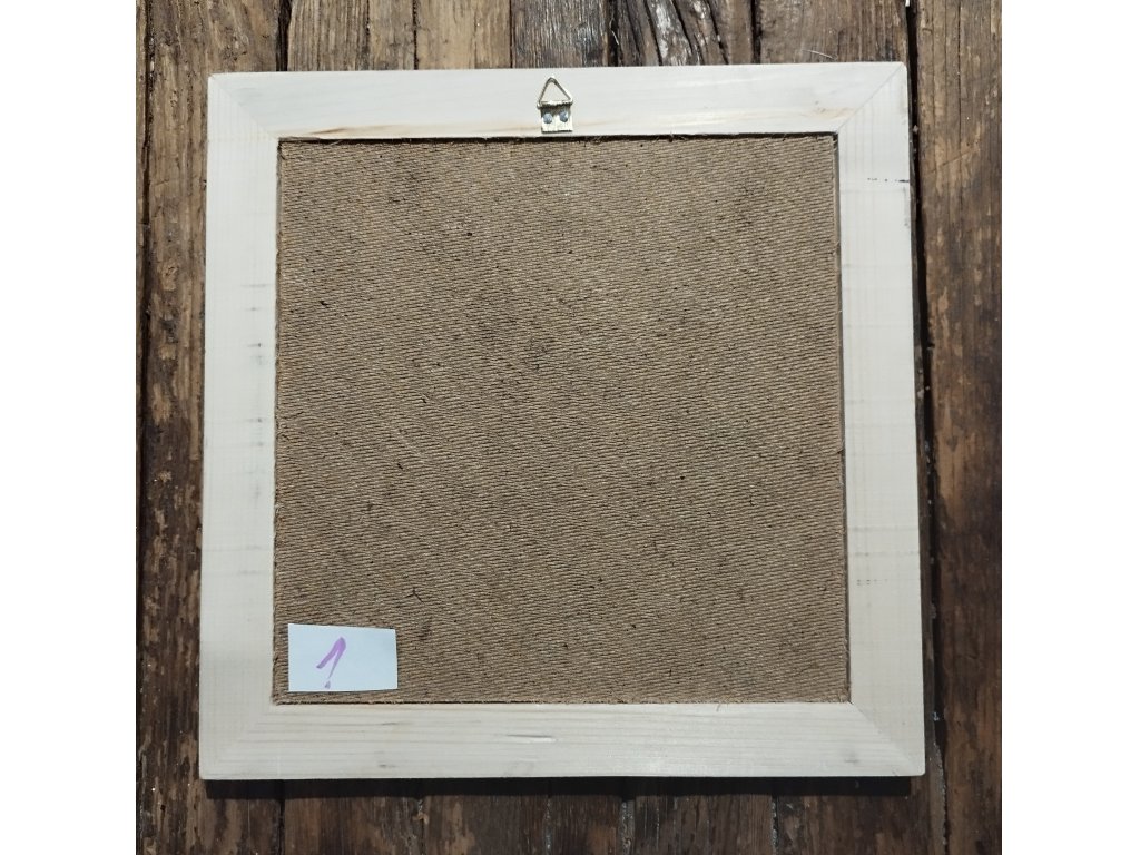 1- ANDĚL - obrázek v dřevěném rámu -  28,8 x 28, 5 cm