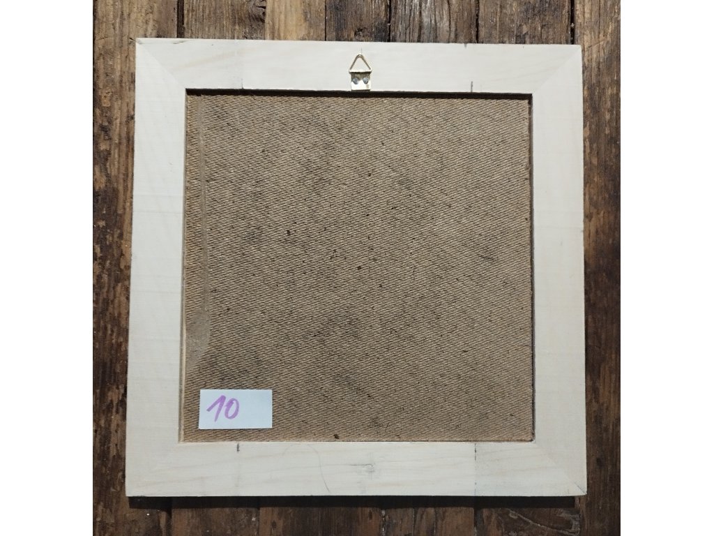 10 - ANDĚL - obrázek v dřevěném rámu -  28,8 x 28, 5 cm