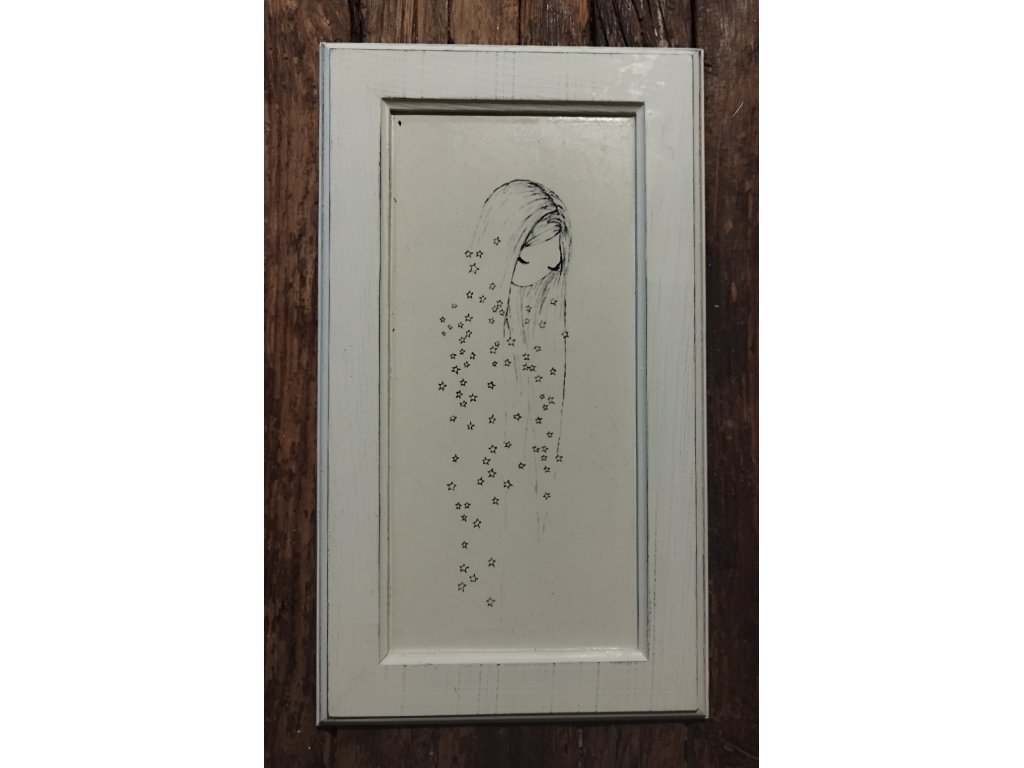 12 - FAIRY - picture in wooden frame - 38 x 22 cm