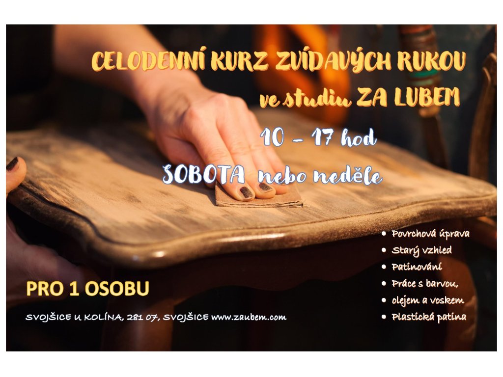 2.8. SOBOTA - 1 den - KURZ RENOVACE povrchové úpravy NÁBYTKU 