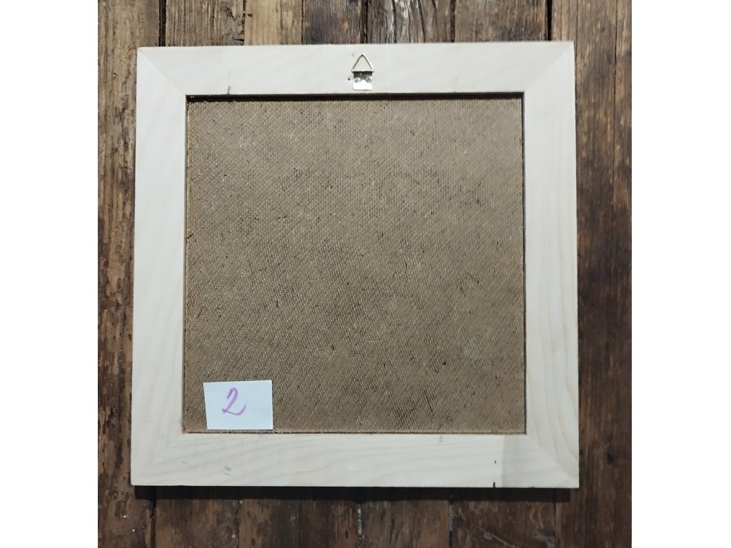2 - ANDĚL - obrázek v dřevěném rámu -  28,8 x 28, 5 cm