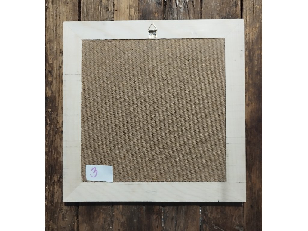 3 - ANDĚL - obrázek v dřevěném rámu -  28,8 x 28, 5 cm