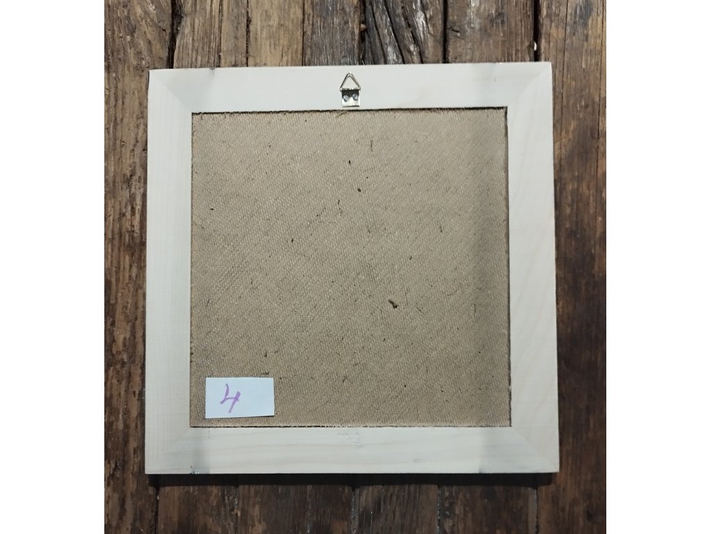 4 - ANDÍLCI - obrázek v dřevěném rámu -  28,8 x 28, 5 cm