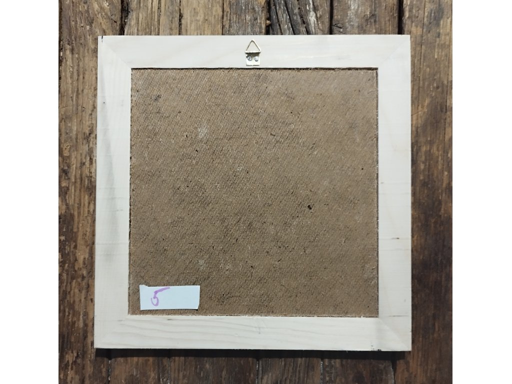 5 - ANDÍLCI - obrázek v dřevěném rámu -  28,8 x 28, 5 cm