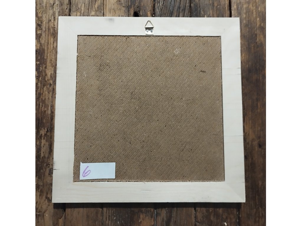 6 - ANDĚL - obrázek v dřevěném rámu -  28,8 x 28, 5 cm