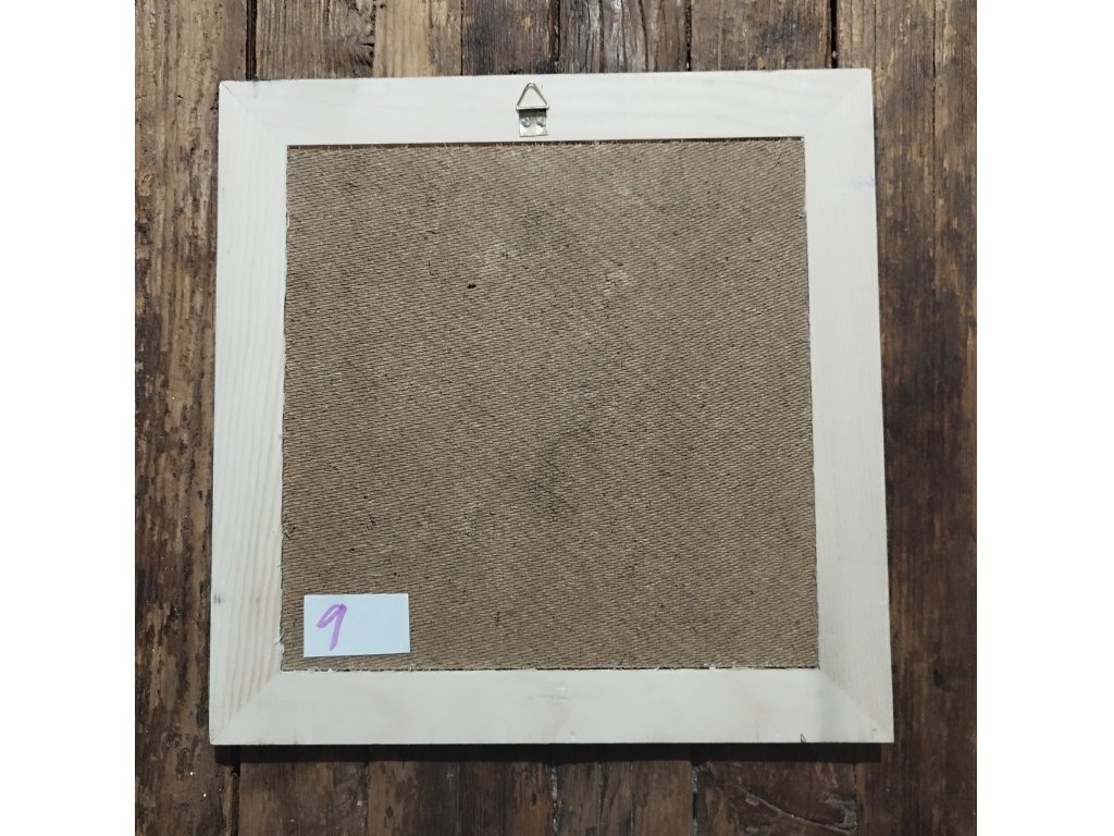 9 - ANDĚL - obrázek v dřevěném rámu -  28,8 x 28, 5 cm