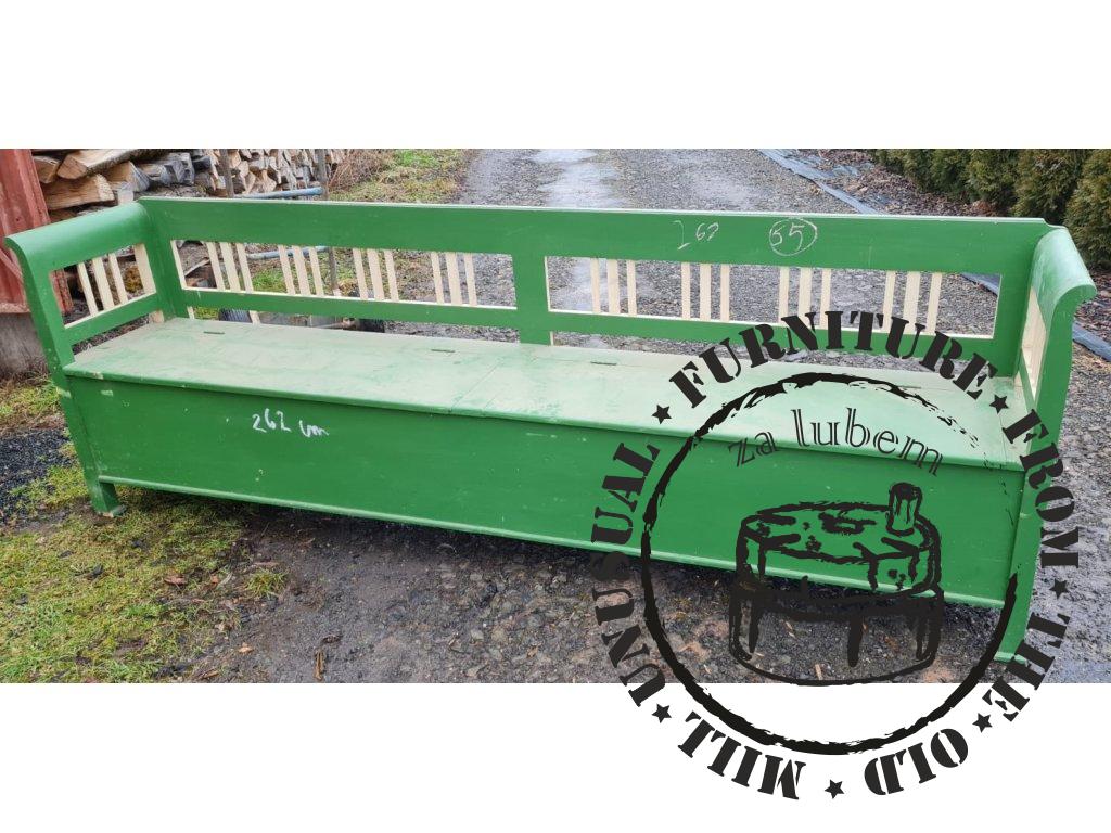 ARNOST - OLD MASSIVE BOAT - green with storage space_262 cm