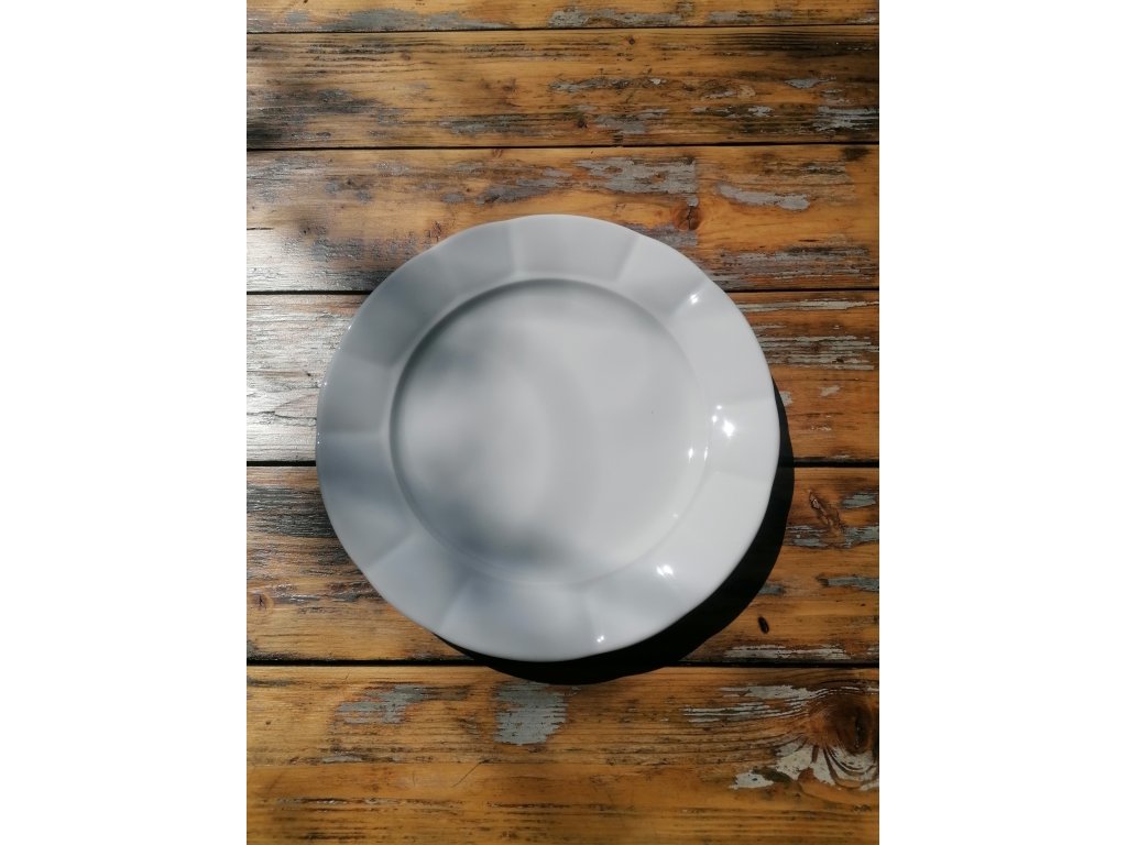 Babiččin porcelán - BÍLÁ KLASIKA  - sada tlustostěnných talířů - vel. 24 cm - 18 ks - 