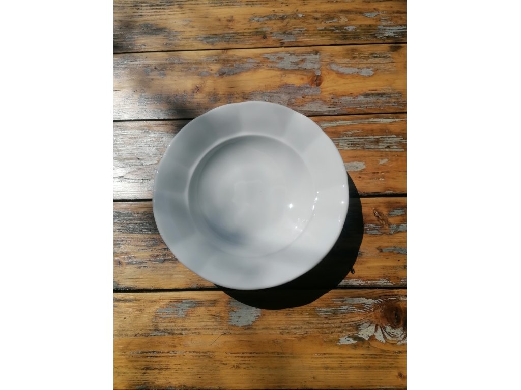 Babiččin porcelán - BÍLÁ KLASIKA  - sada tlustostěnných talířů - vel. 26 cm -18 ks - 