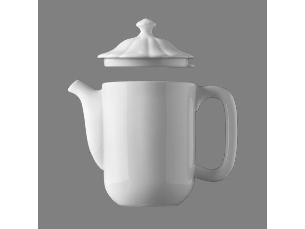 Babiččin porcelán - BÍLÁ PORCELÁNOVÁ KONVICE S VÍKEM  - 1000 ml