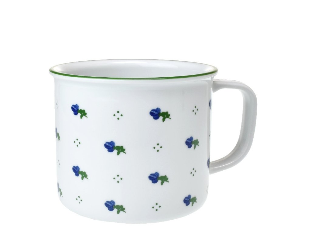 Babiččin porcelán - MODRÉ KVÍTKY  - VAŘÁK -PORCELÁNOVÝ PLECHÁČEK  -  750 ML 