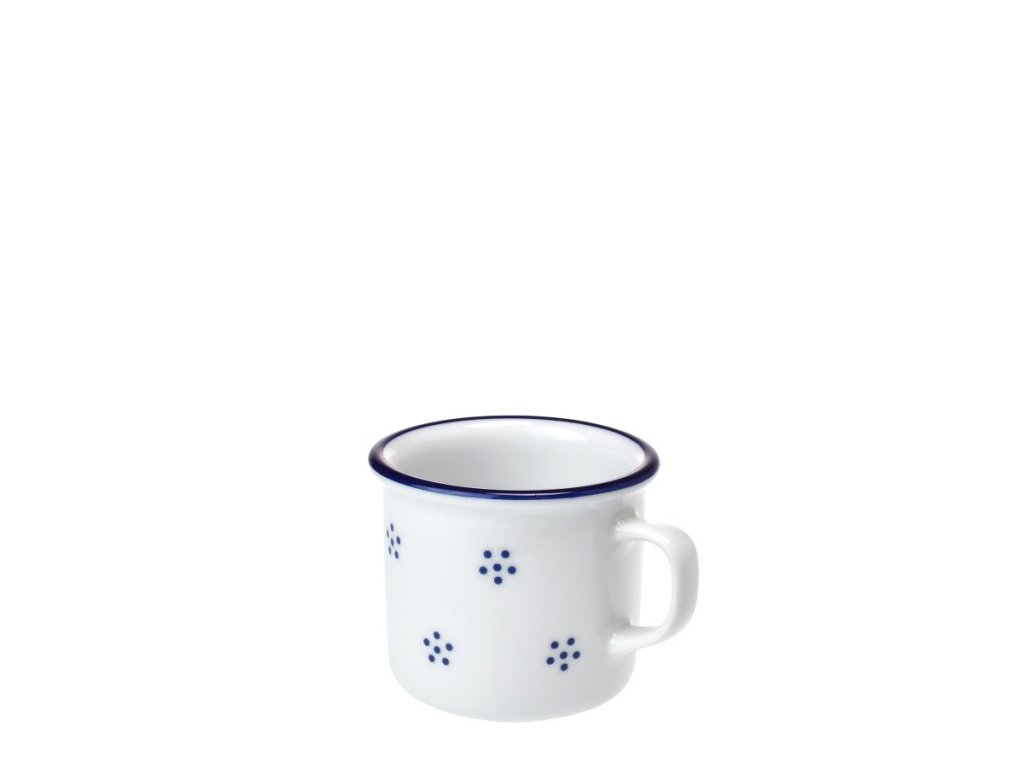 Babiččin porcelán - TEČKOKVÍTKY   - PORCELÁNOVÝ PLECHÁČEK  -  80 ML 