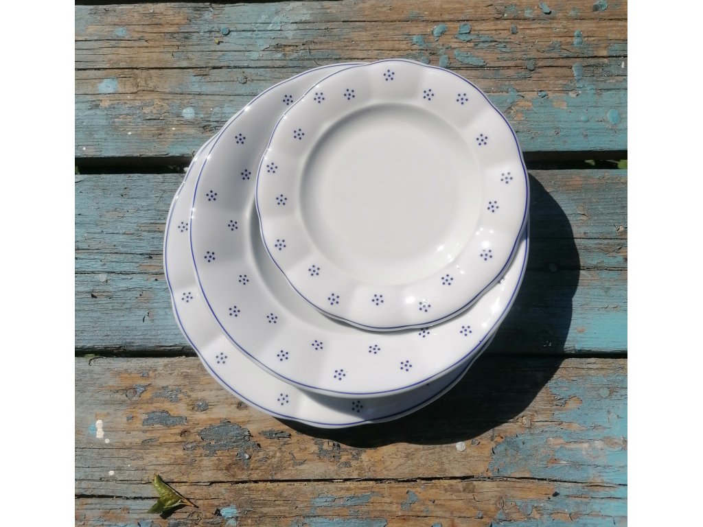 Grandma's porcelain - THICK-WALLED PLATES - 18 pieces - size 28 cm