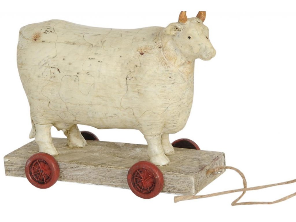 Decorative cow on wheels - 14*7*12 cm