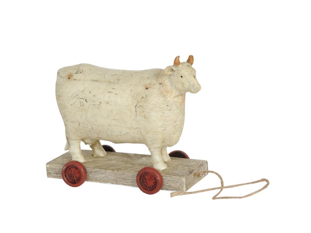 Decorative cow on wheels - 14*7*12 cm