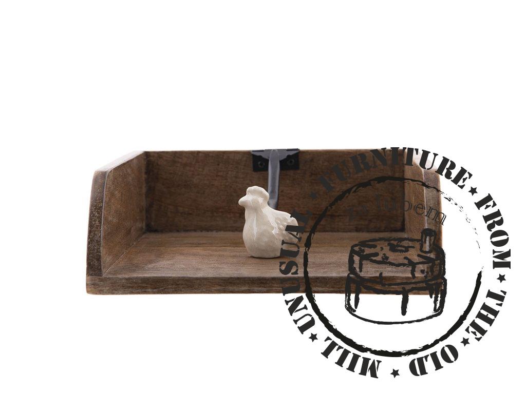 Wooden box for napkins with white ceramic hen - 20*18*6 cm