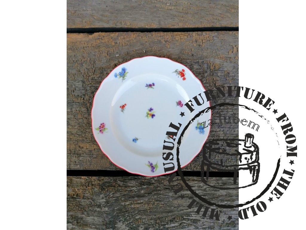 ..HÁZENKY - ČERVENÝ LEM - DEZERTNÍ TALÍŘ - 19 CM