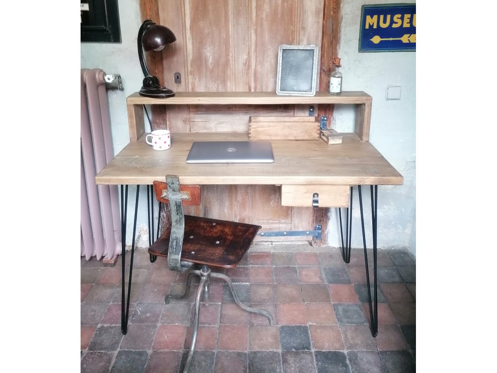 Industriální psací stůl se šuplíkem- Hynek -120x60x97