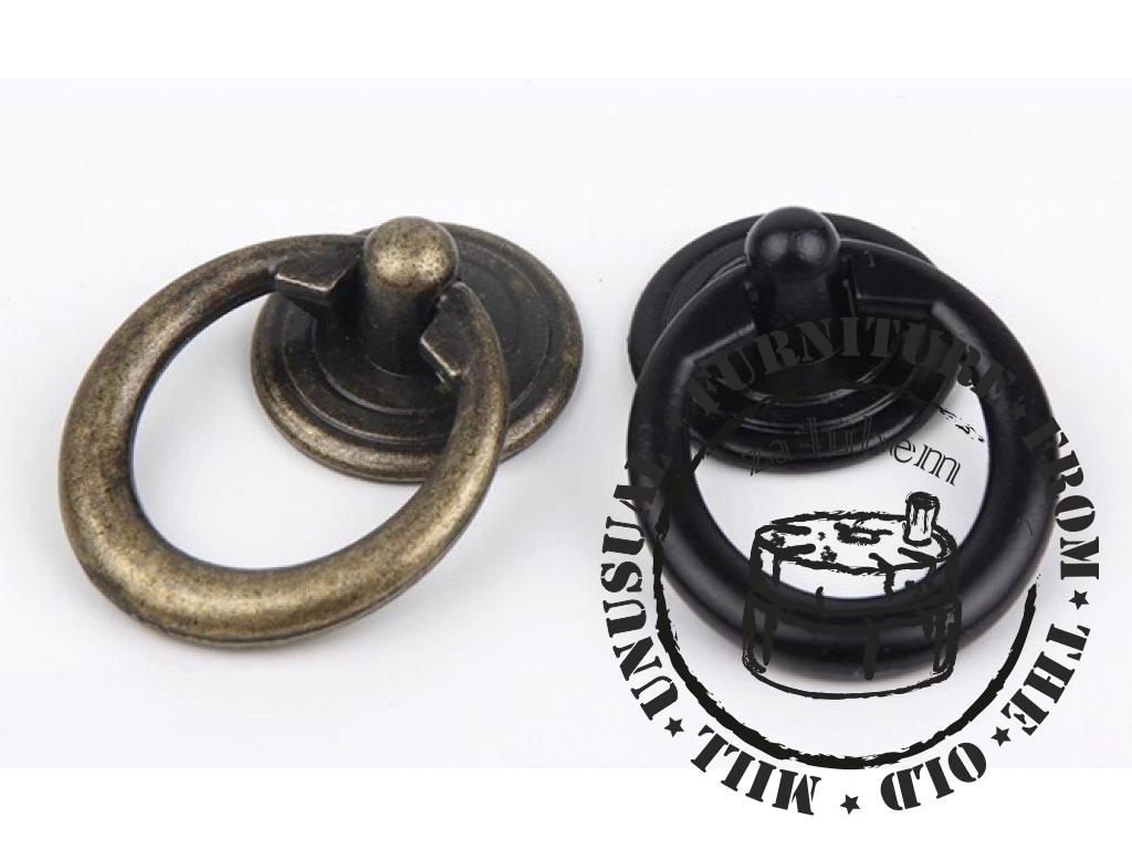 Metal handles for furniture - round - black
