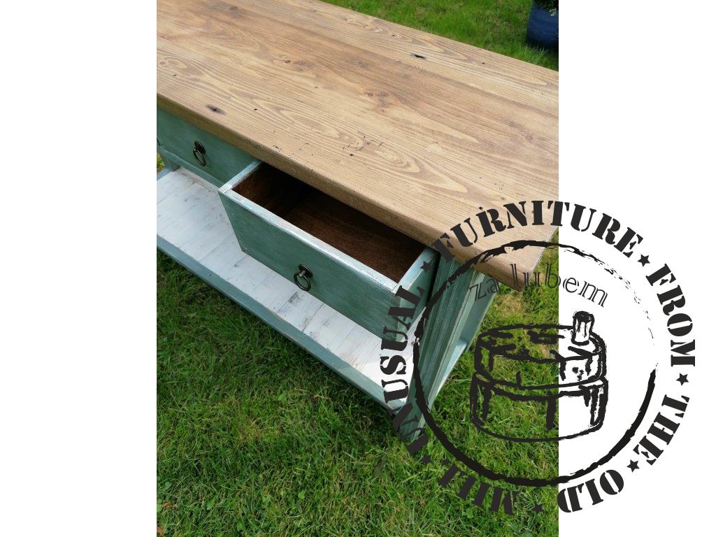 Folding table table with 4 drawers - Francis