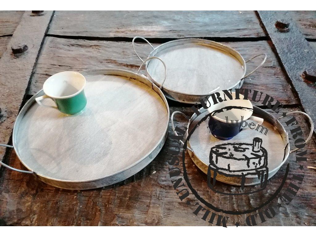 Round decorative trays (set of 3) - - Ø 24*6 / Ø 19*5 / Ø 14*5 cm