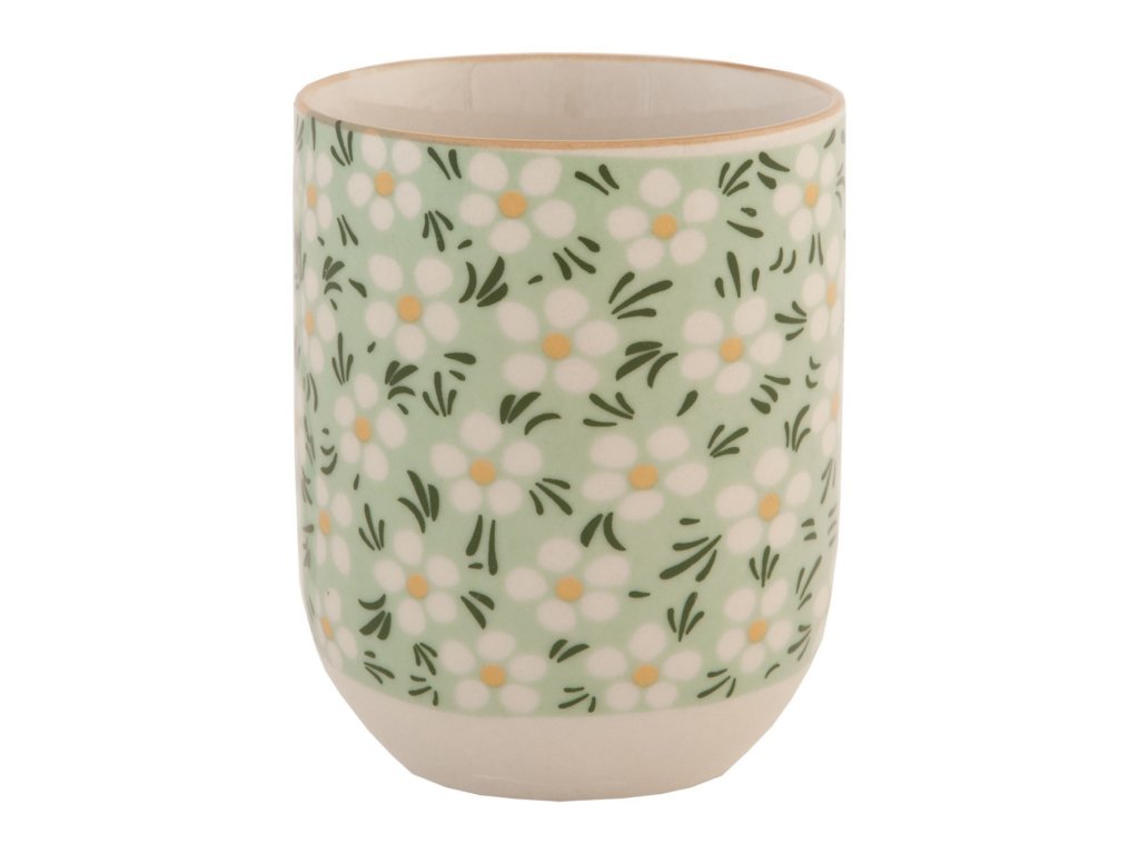 porcelain cup for tea or espresso - decor daisy - Ø 6*8 cm / 0,1L