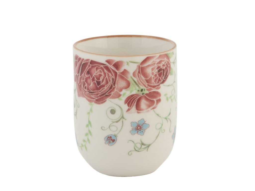porcelain cup for tea or espresso - peonies - Ø 6*8 cm / 0,1L
