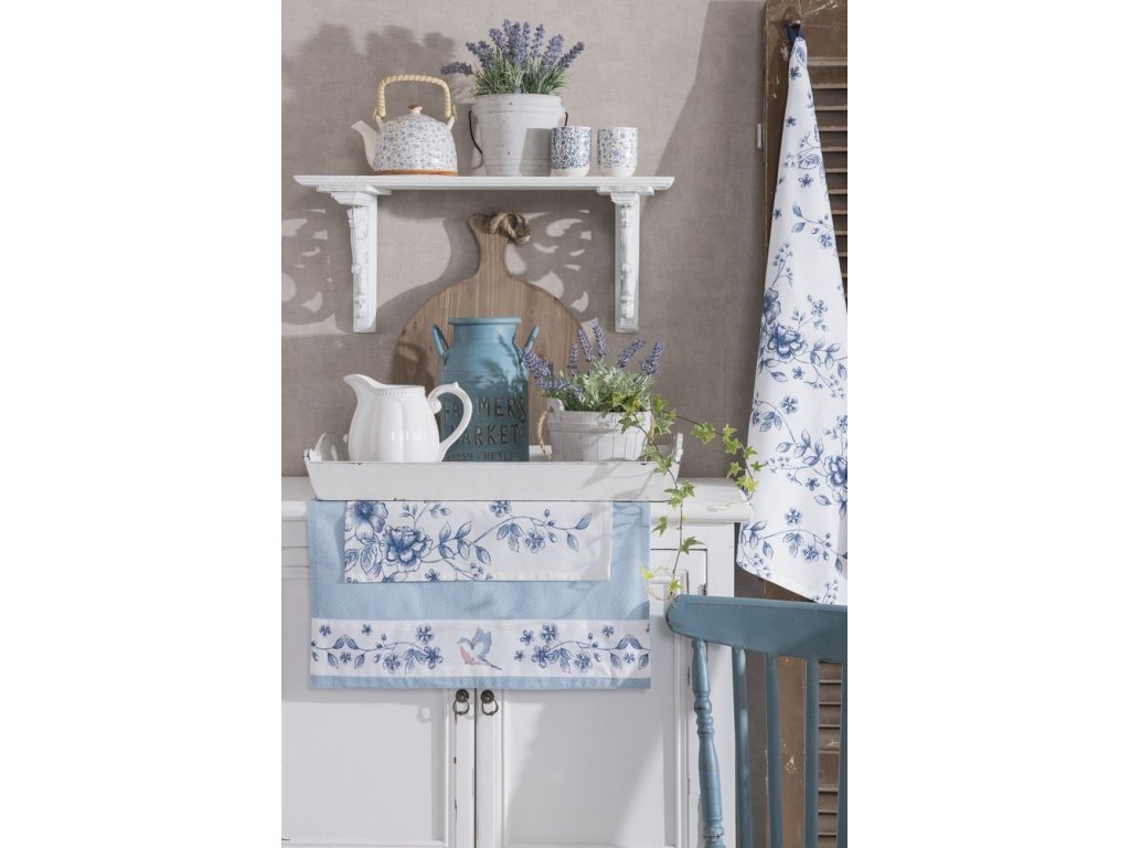 porcelain cup for tea or espresso - blue flowers - Ø 6*8 cm / 0,1L