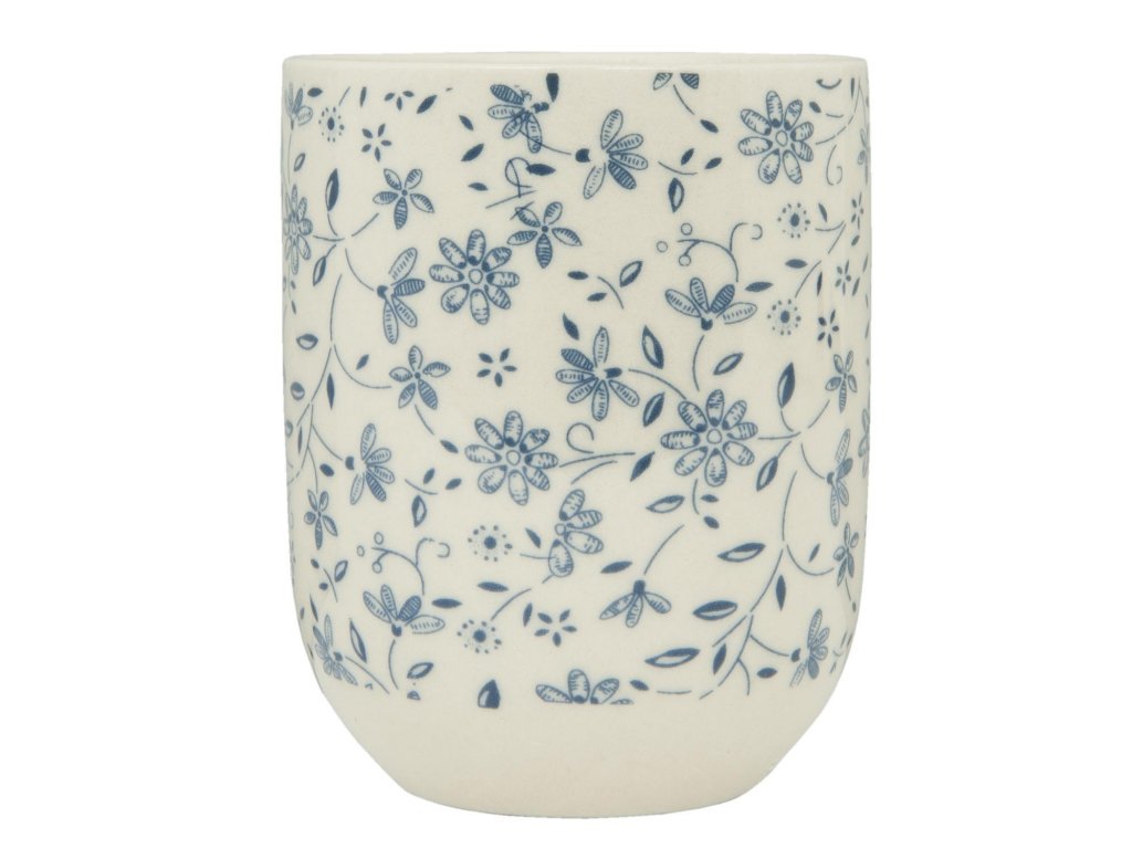 porcelain cup for tea or espresso - blue flowers - Ø 6*8 cm / 0,1L