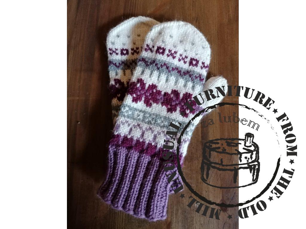 Gloves Thea with Norwegian pattern - white 2 - 100% WOOL
