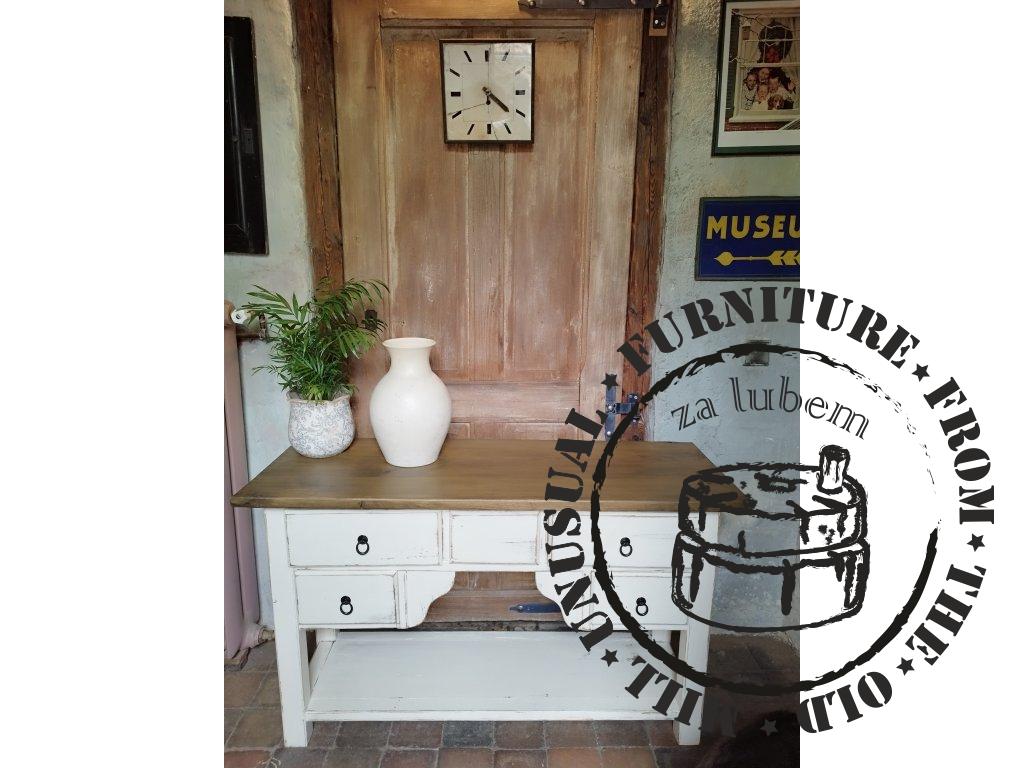 Table under the washbasin - storage table with drawers - White