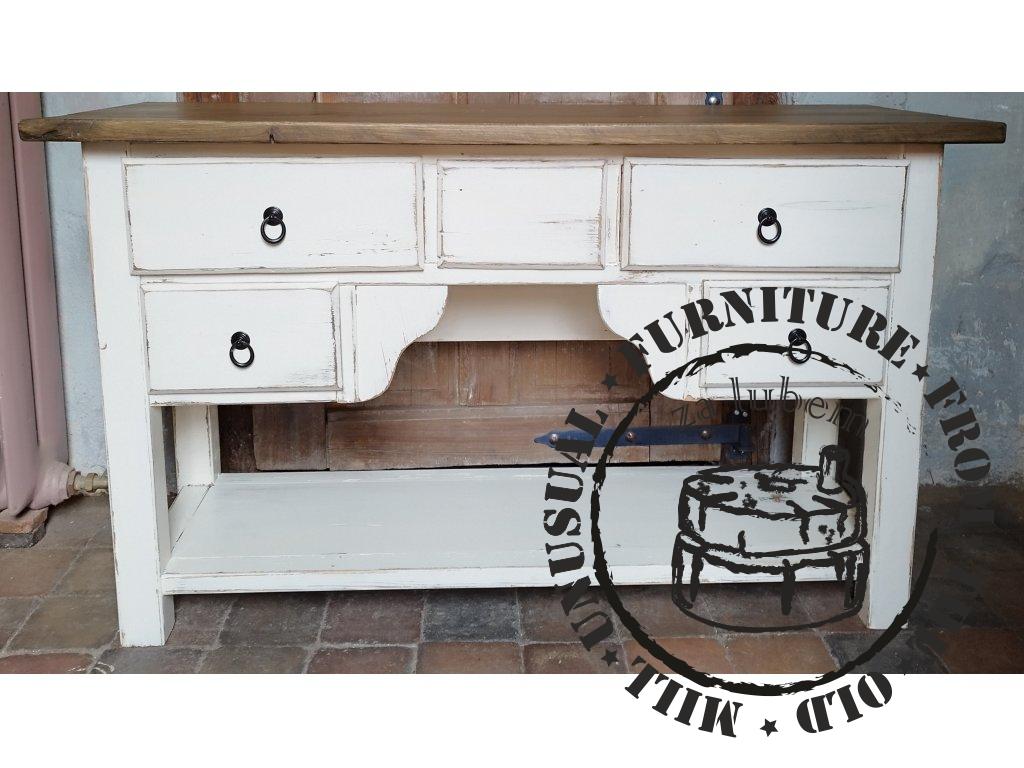 Table under the washbasin - storage table with drawers - White