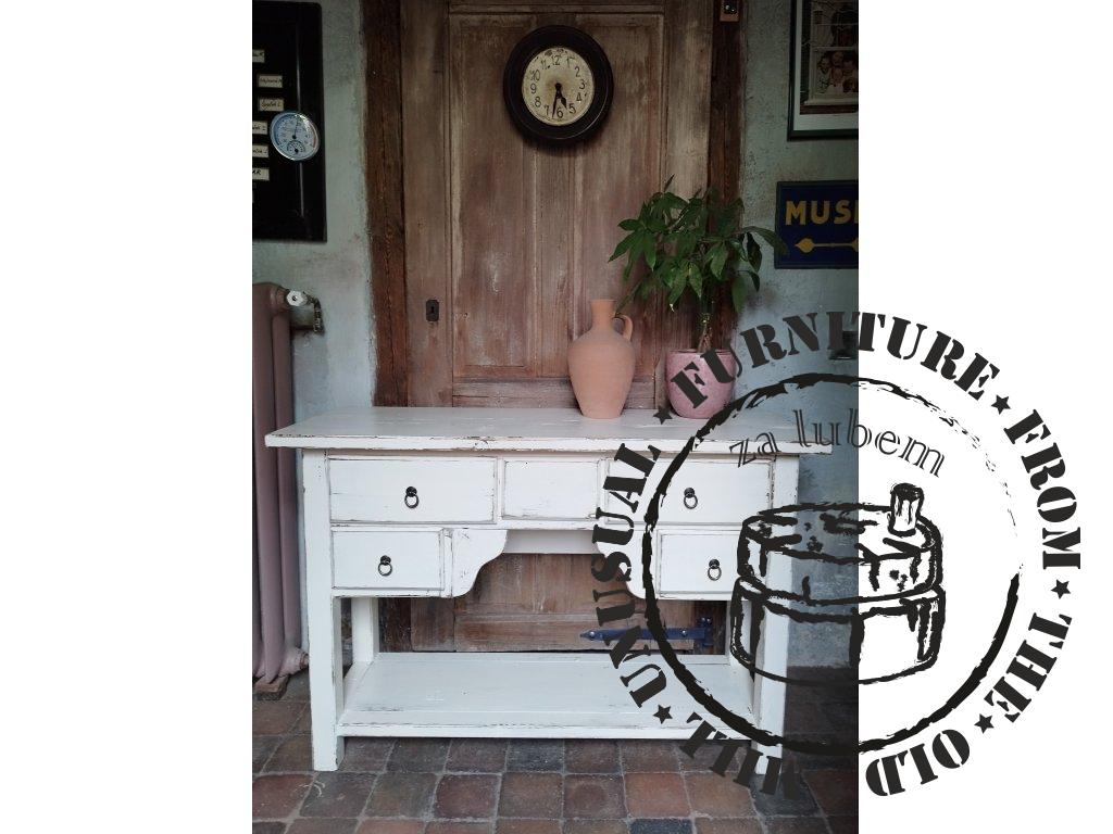 Table under the washbasin - storage table with drawers - White