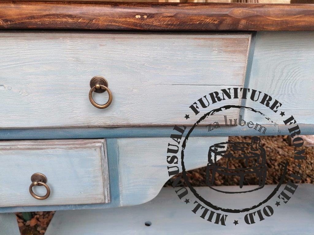 Table under the sink - storage table with drawers - Blue Eyes