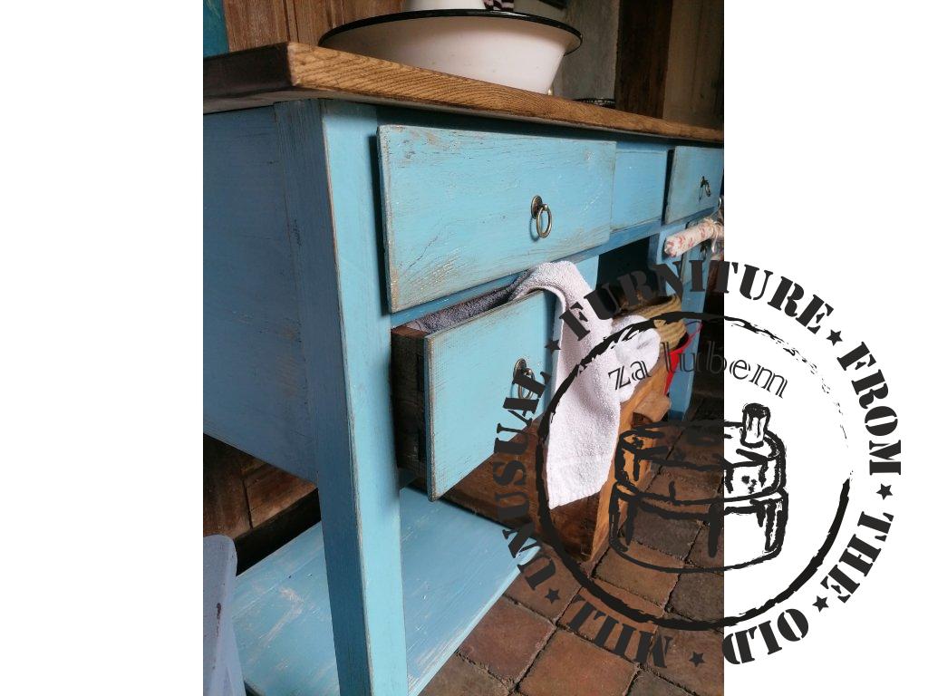 Table under the sink - storage table with drawers - Blue Eyes