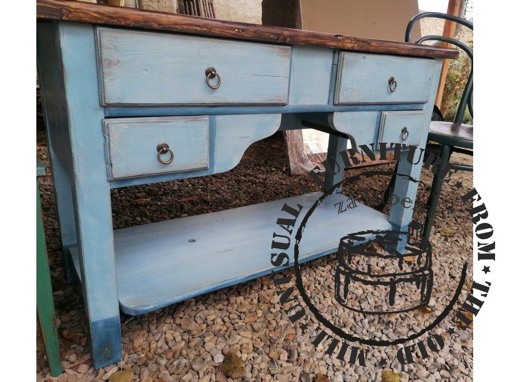 Table under the sink - storage table with drawers - Blue Eyes