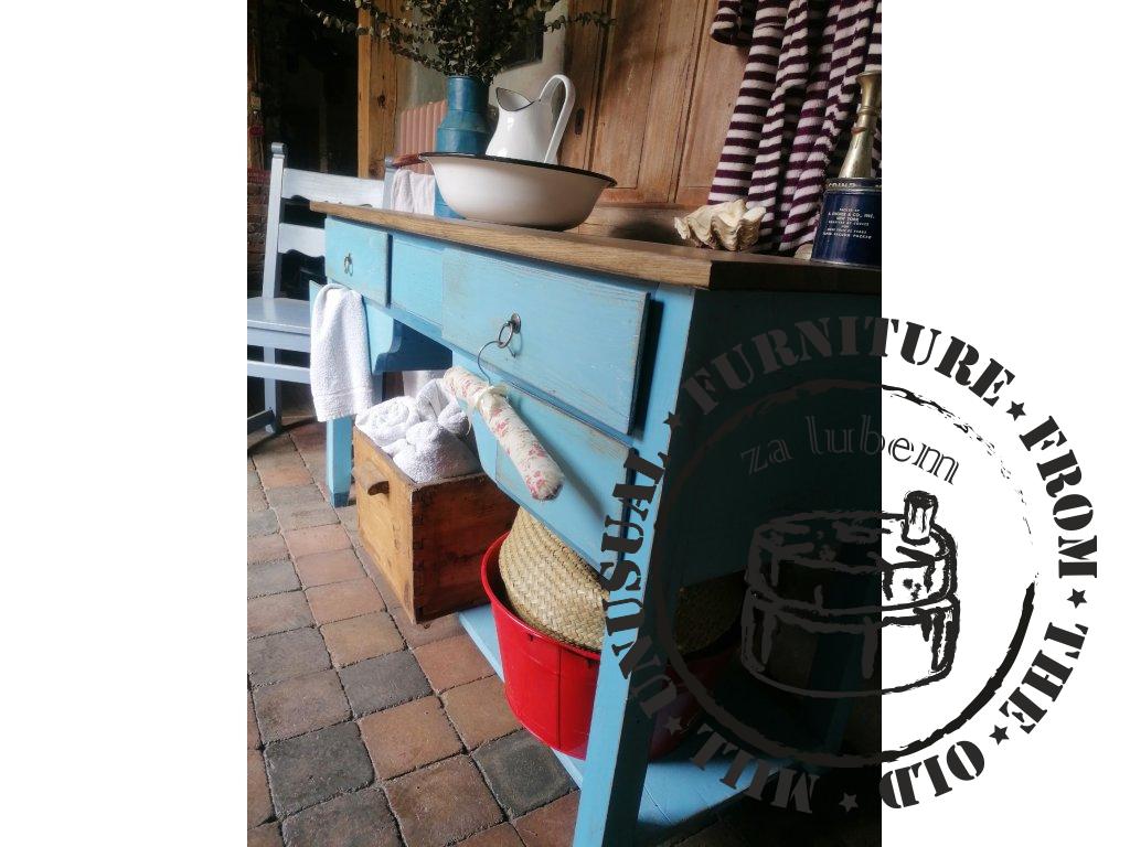 Table under the sink - storage table with drawers - Blue Eyes