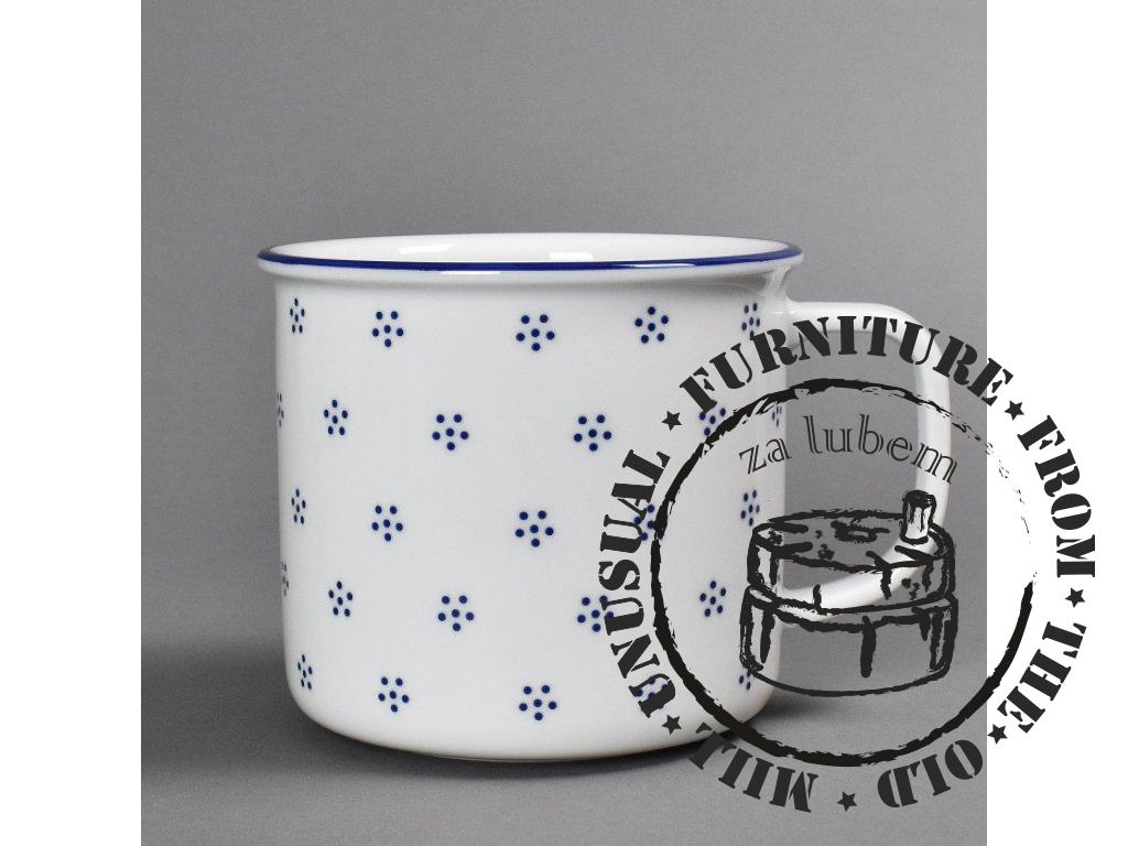 TEČKOKVÍTKY - porcelánový "plecháček"_750 ml