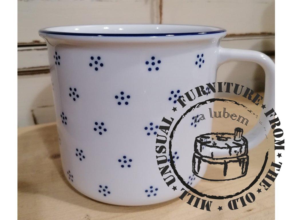 TEČKOKVÍTKY - porcelánový "plecháček"_750 ml