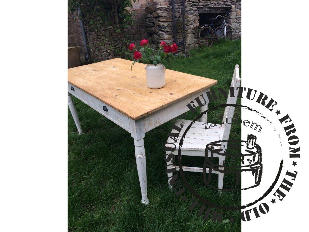 Large white dining table